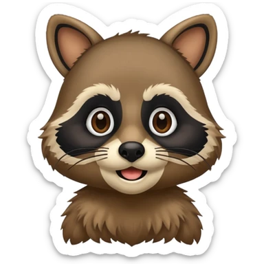 black racoon holding a human mustache sticker