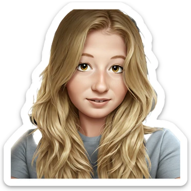 blonde girl with car sticker