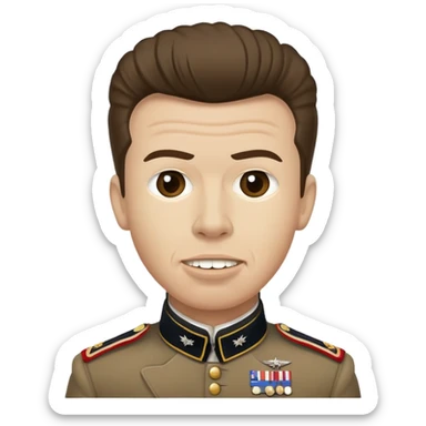 Rick Astley with straight face but with front teeth out and the picture is from the era of the 1900s or 1910s and he kinda has either U.S. Civil War or WW1 flashbacks sticker