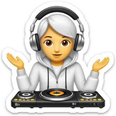 kulaklık takan bir dj sticker