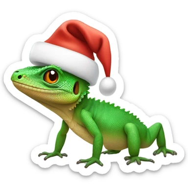 Lizard with Santa hat sticker
