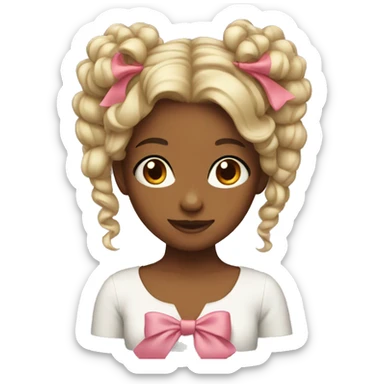 girl with bow on hair sticker
