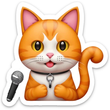 gato gritando con un microfono  sticker