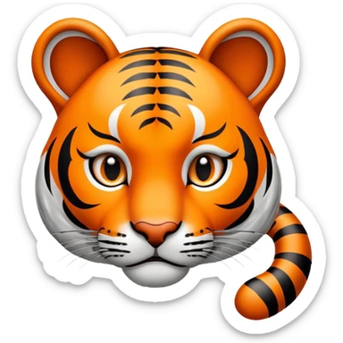 thinking tiger face with question mark for Twitch emote sticker