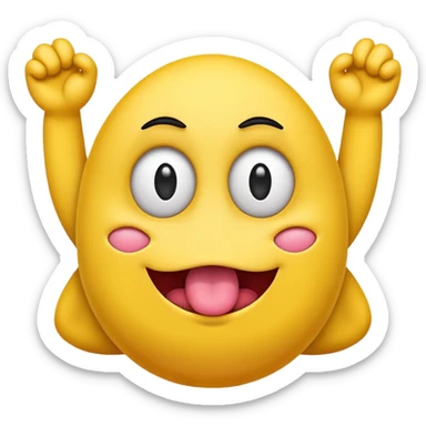 Roll eyes emoji with arms crossed and tongue up  sticker