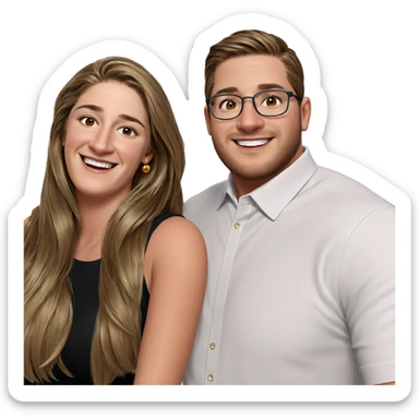smiling couple with accessories sticker