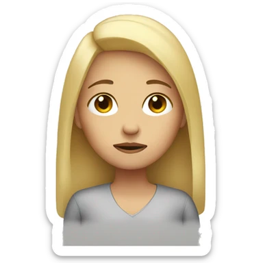 Sad girl with blonde hair sticker