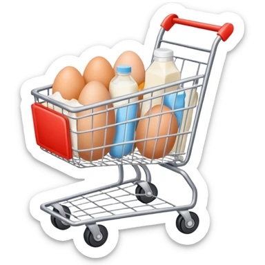 carrito de compras leche care  huevos sticker