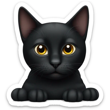 black cat sitting sticker