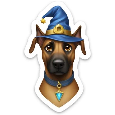 malinois dog with wizard  sticker