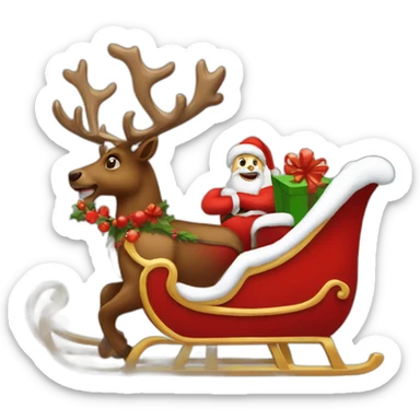 sleigh christmas sticker