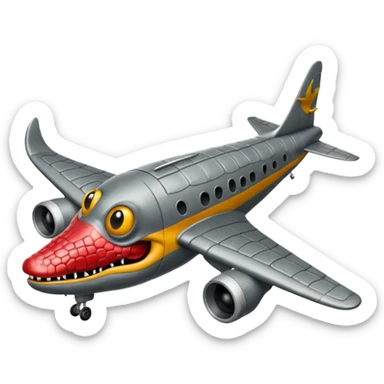 No pero un avions com cara de cocodrillo  i el cuerpo gris sticker