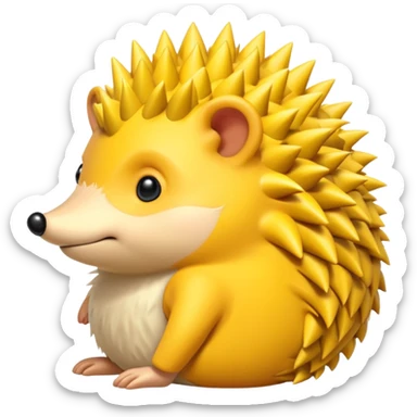 yellow hedgehog groom sticker