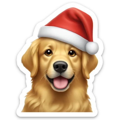 Golden retriever head in Santa hat sticker