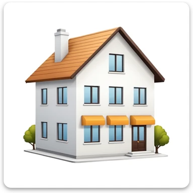 shared house minimalistic on white background, fullly filled sticker