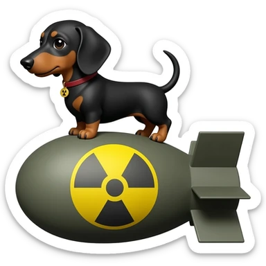 Dachshund On a nuclear bomb sticker