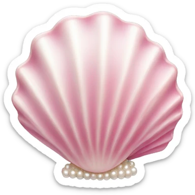 Pink shell with pearl inside sticker