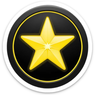 Make a star inside a clean black circle only and the star looks like the star in ios keyboard  sticker