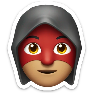 Red hood in apple emoji art style  sticker