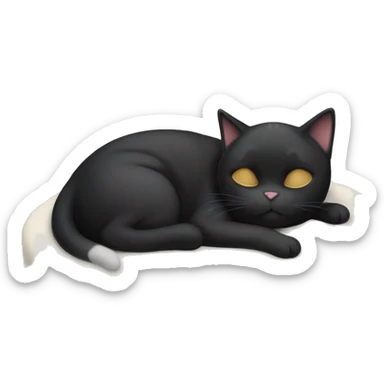 black and white cat sleeping on cat bed emoji sticker