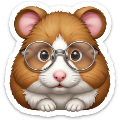 HAMSTER WITH GLASSES sticker