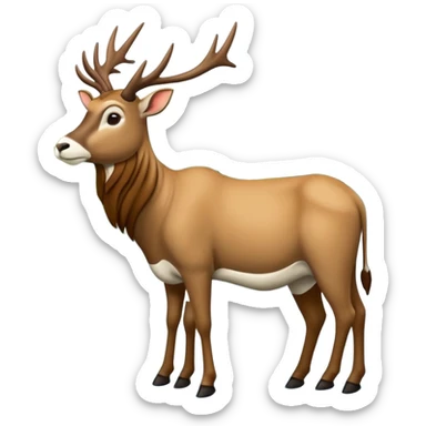 Een slede wordt getrokken door een eland in een noors dennenbos sticker