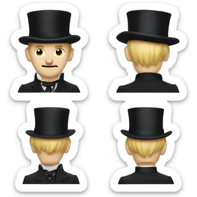 Rodion Raskolnikov from "Crime and Punishment" in a top hat sticker