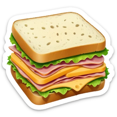 A sandwich with ham cheese and lettuce sticker