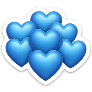 Blue hearts sticker
