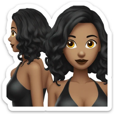 latex beauty in black with dark hair sticker