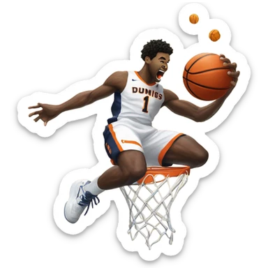 Illinois basketball player dunking on a Missouri player sticker