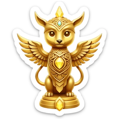 fantasy magic golden totem low poly sticker