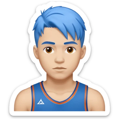 basketball player with blue hair sticker