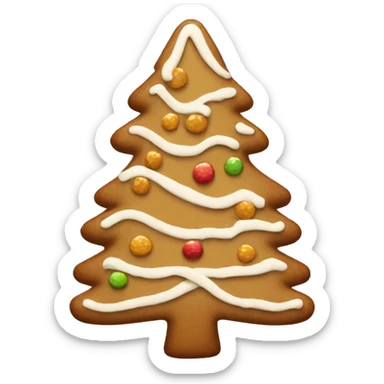 Beige Christmas tree ginger bread sticker