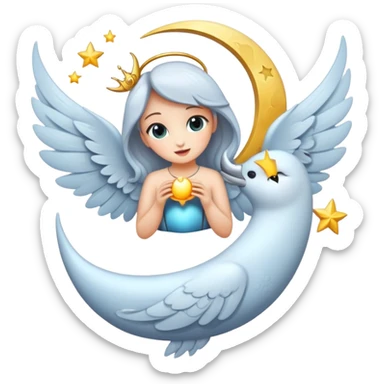 Una mariposa con una luna y una daga sticker