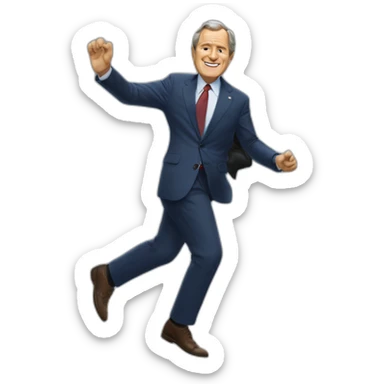 george Bush getting a shoe thrown at him sticker