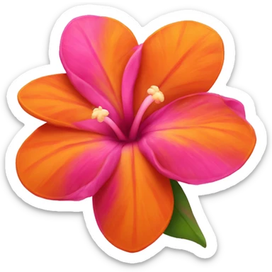 Vibrant, pink and orange Hawaiian flower sticker