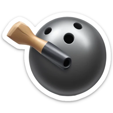 Bowling ball with a hammer sticker