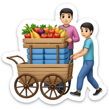 aka uka ichimlik ortilgan aravani olib qochishyapti orqa tarafdan rakurs yuzi ko'rinmasin sticker