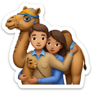 Camel hug sticker
