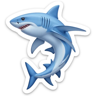 Shark emoji with two legs and blue Nike shoes on his feet sticker