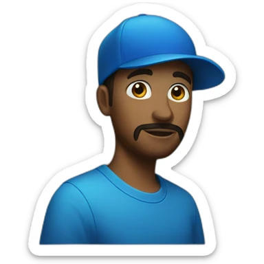 Designer blue sticker