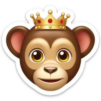 Lady monkey with crown and heart sticker