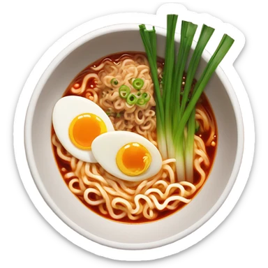 spicy ramen with soft boiled egg sticker