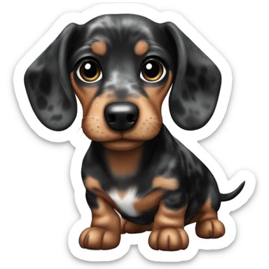 Black Merle mini dachshund  sticker