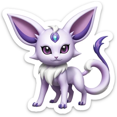 Shiny Exotic Espeon-Absol-Pokémon-Fakémon-hybrid-creature (full body) sticker