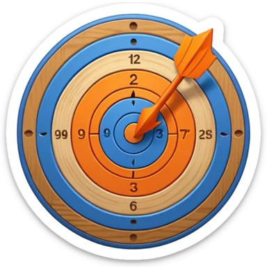 blue target with orange arrow in the center sticker
