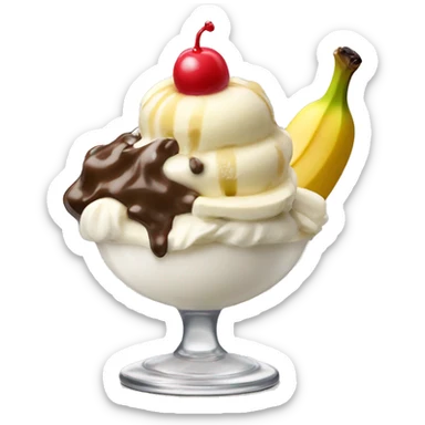 banana split sundae ice cream sticker