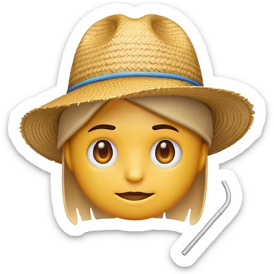 Emoji avec un chapeau de paille et une cicatrice sticker
