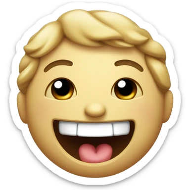 Make an emoticon of face laughing ou loud in oblique with heart in the eyes sticker